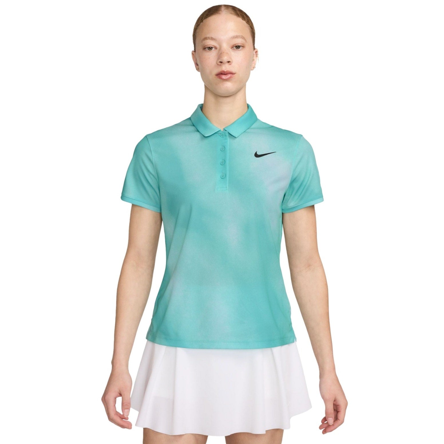 Nike Womens Dri-FIT Golf Polo Medium Green Short-Sleeve Printed NWT