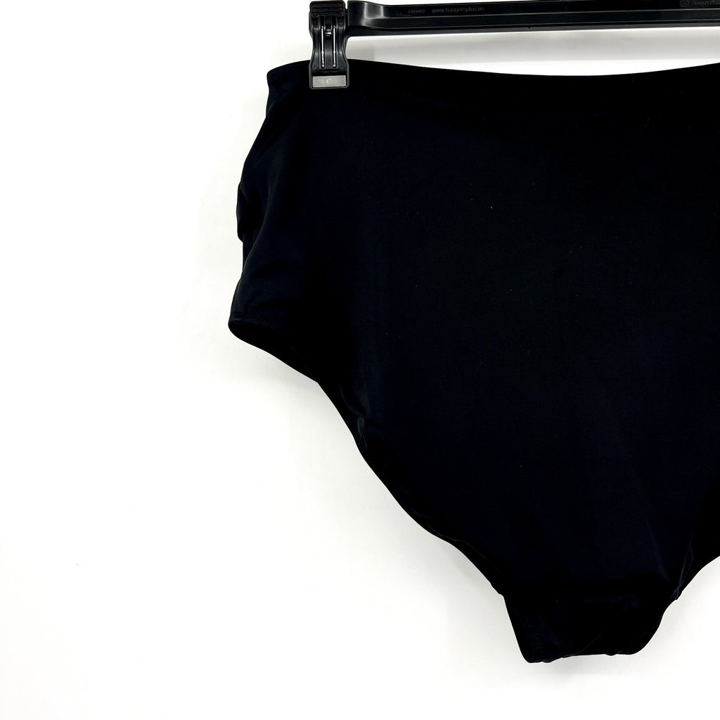 ELOMI Women's Magnetic Twist Front Swim Bottom Size 20 Black High Waist NWT
