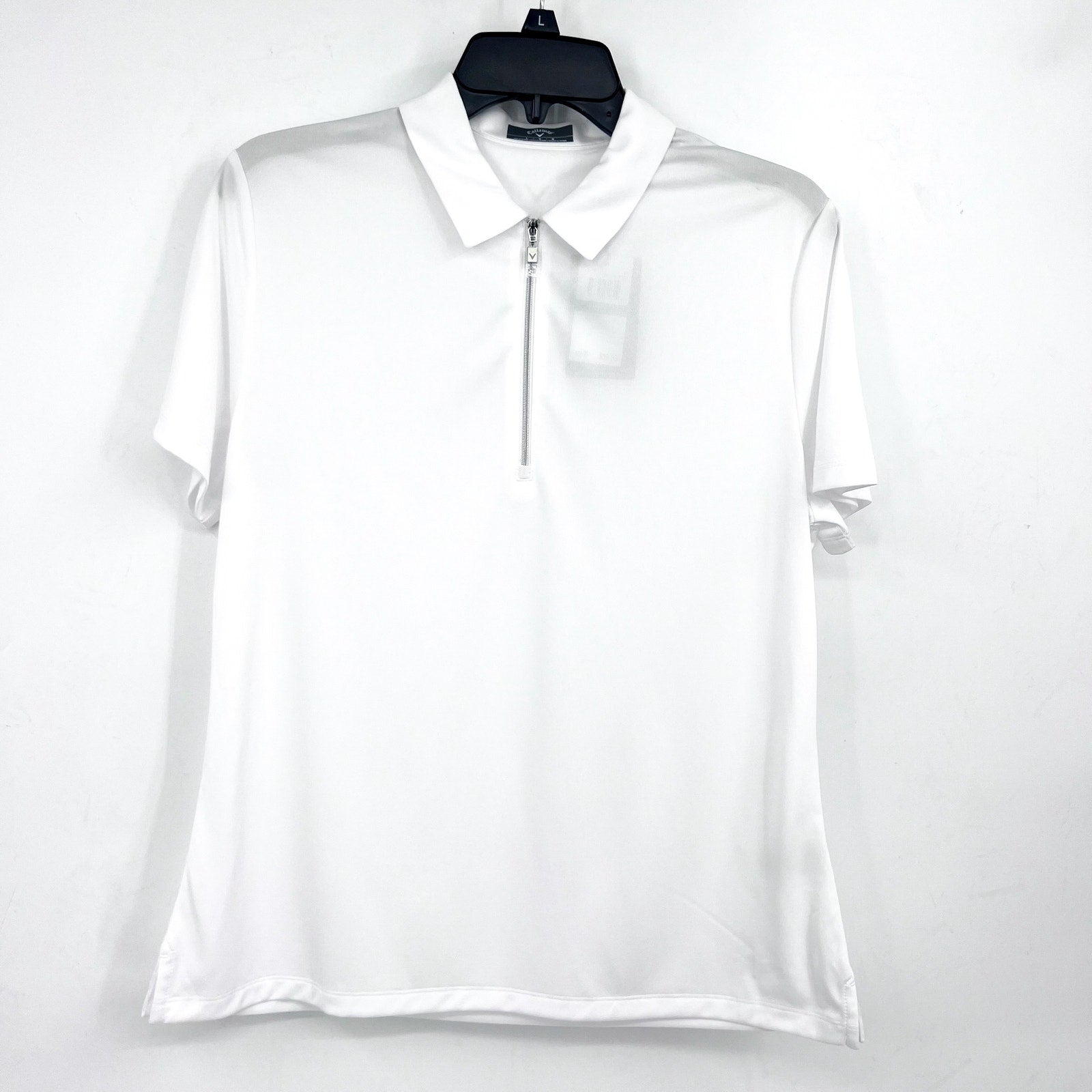 CALLAWAY 1/4 Zip Short Sleeve Golf Polo Shirt Medium Brilliant White Heather NWT