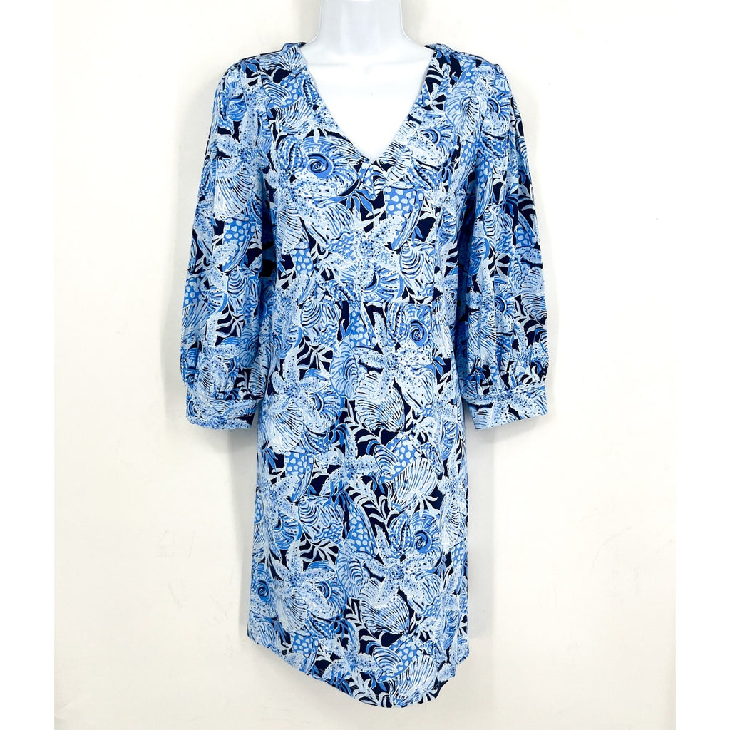 LILLY PULITZER Womens Cass Dress Medium Bonaire Blue Coastal Constellation NWT