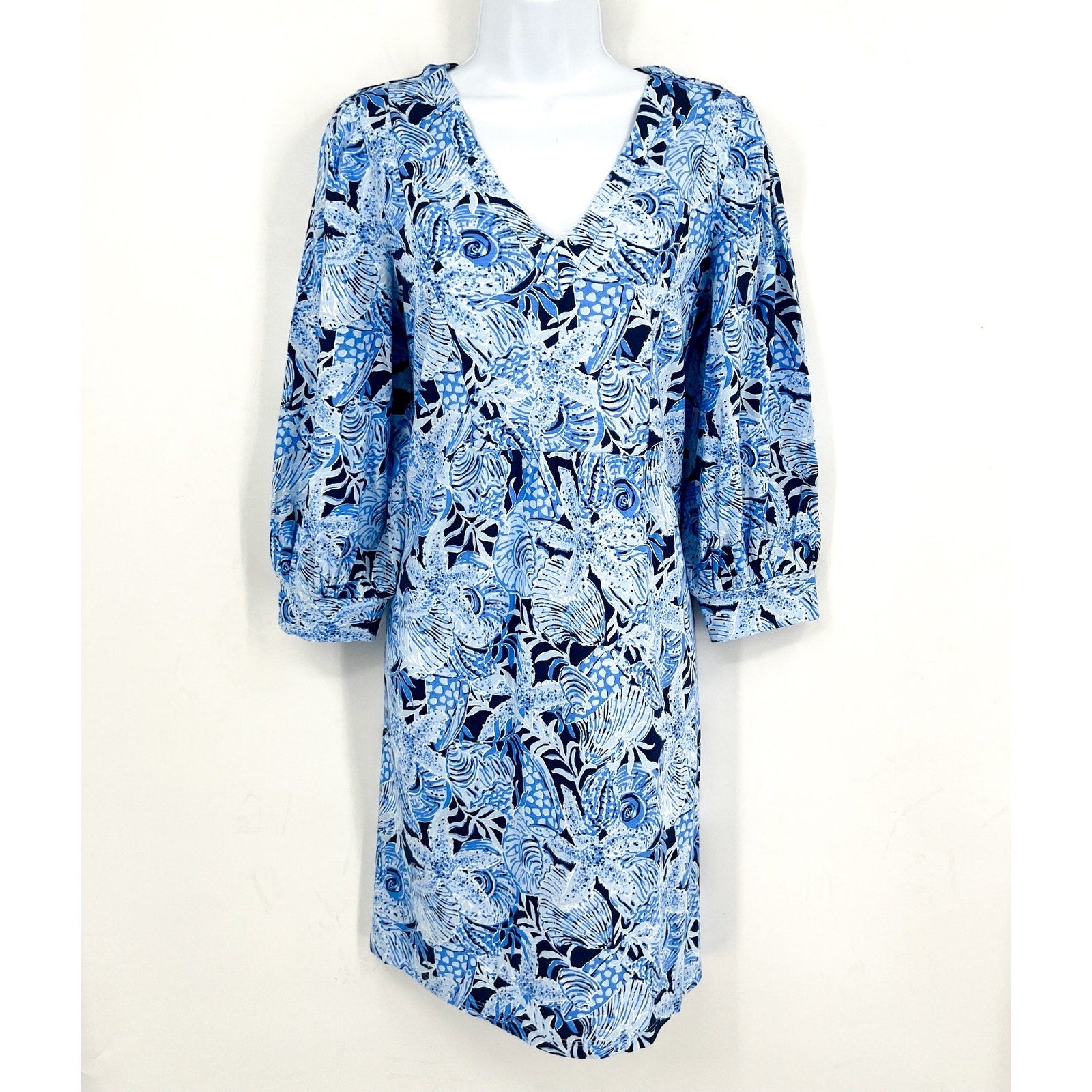 LILLY PULITZER Womens Cass Dress Medium Bonaire Blue Coastal Constellation NWT