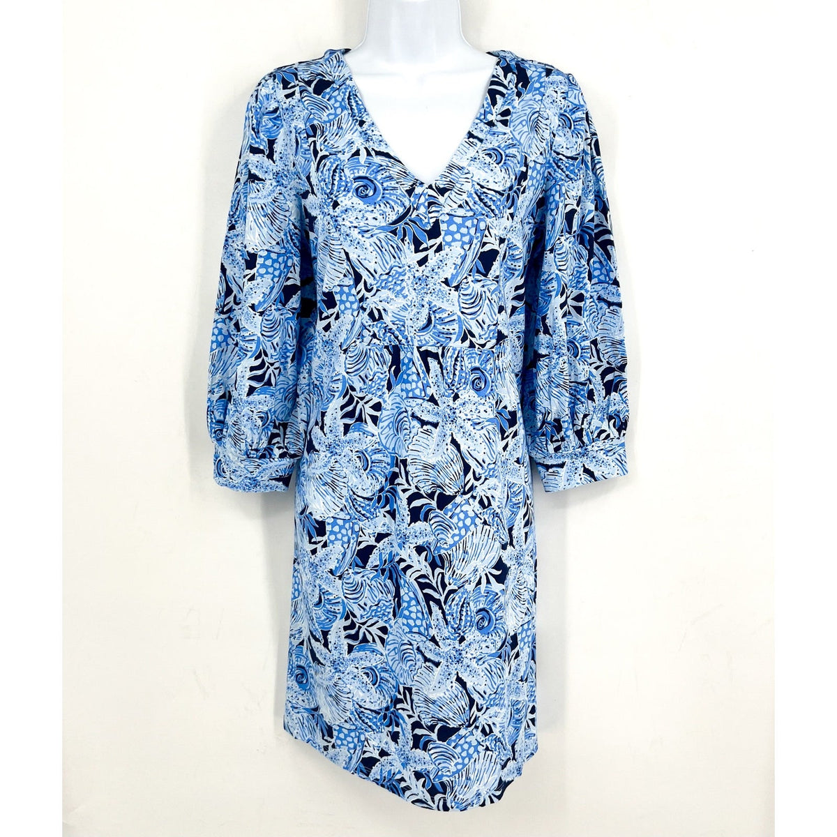 LILLY PULITZER Womens Cass Dress Medium Bonaire Blue Coastal Constellation NWT