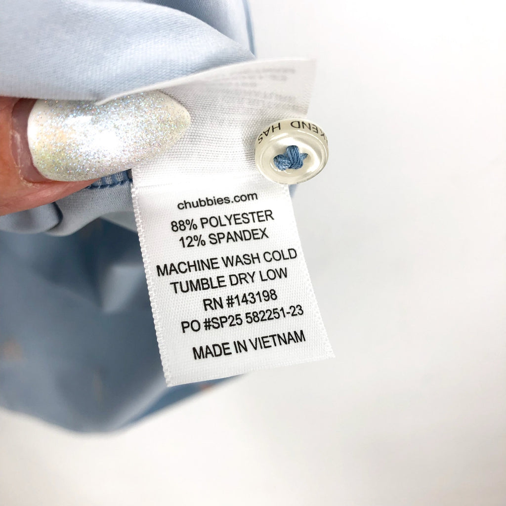 CHUBBIES Mens Performance Polo Small Light Blue Barkin' Up The Wrong Tree NWT