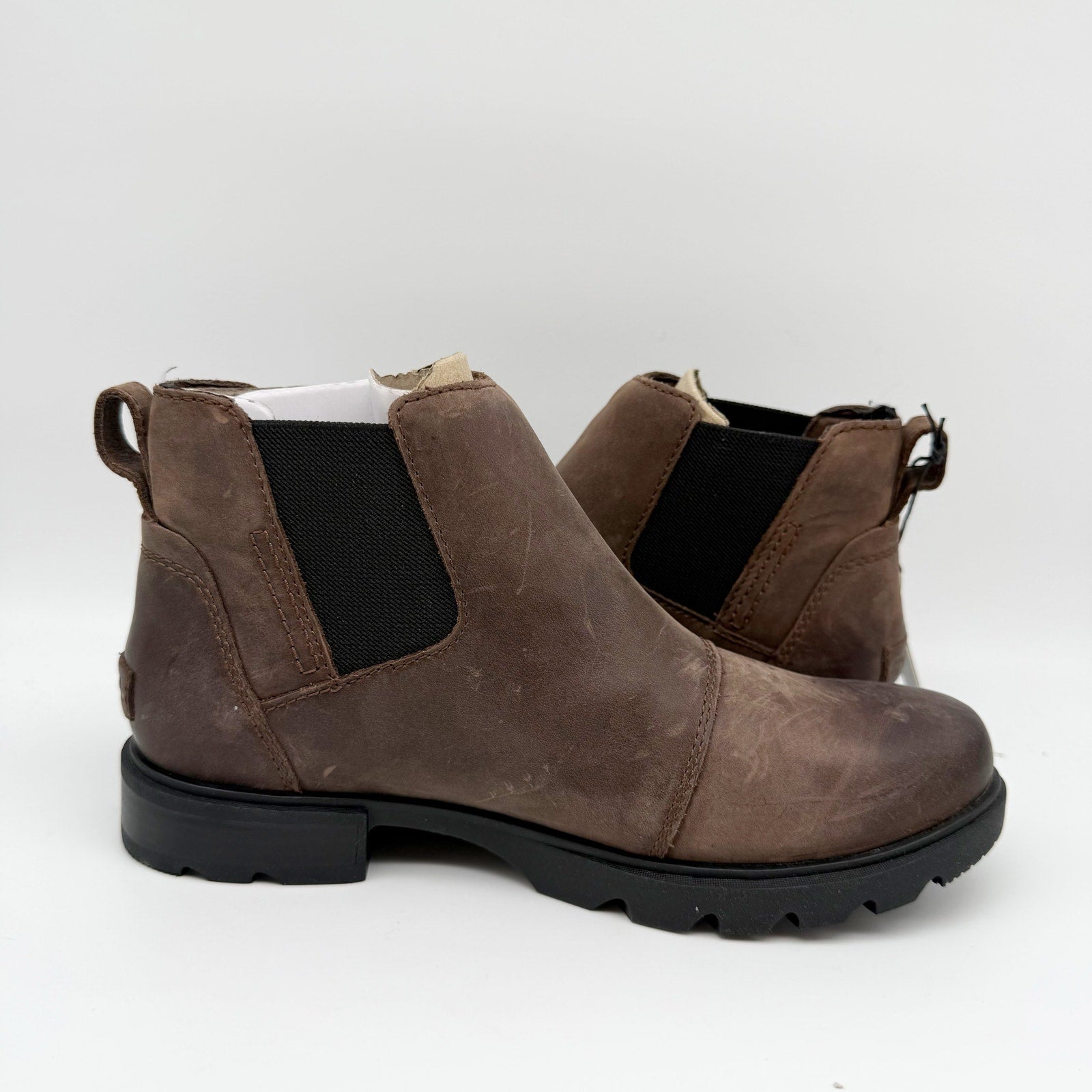 Sorel Womens Emelie lll Chelsea Ankle Bootie US 9 Brown Leather Waterproof NIB