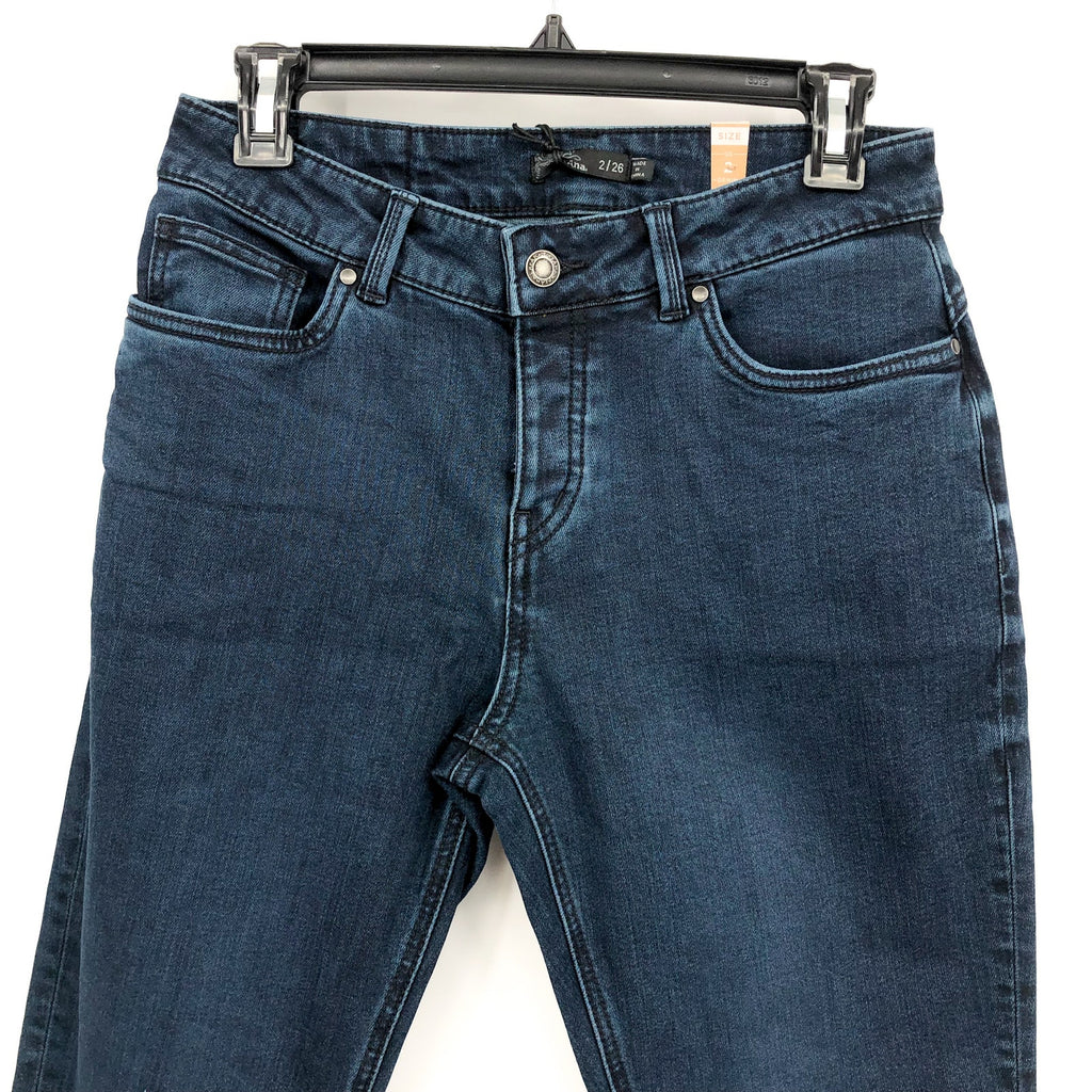 PRANA Women's Buxton Jeans Size 2 26x27 Deep Blue Stretch Mid-Rise Boyfriend NWT