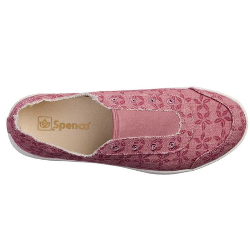 Spenco Womens Santa Maria Batik Sneakers US 9.5 WIDE Pink Canvas Casual NIB