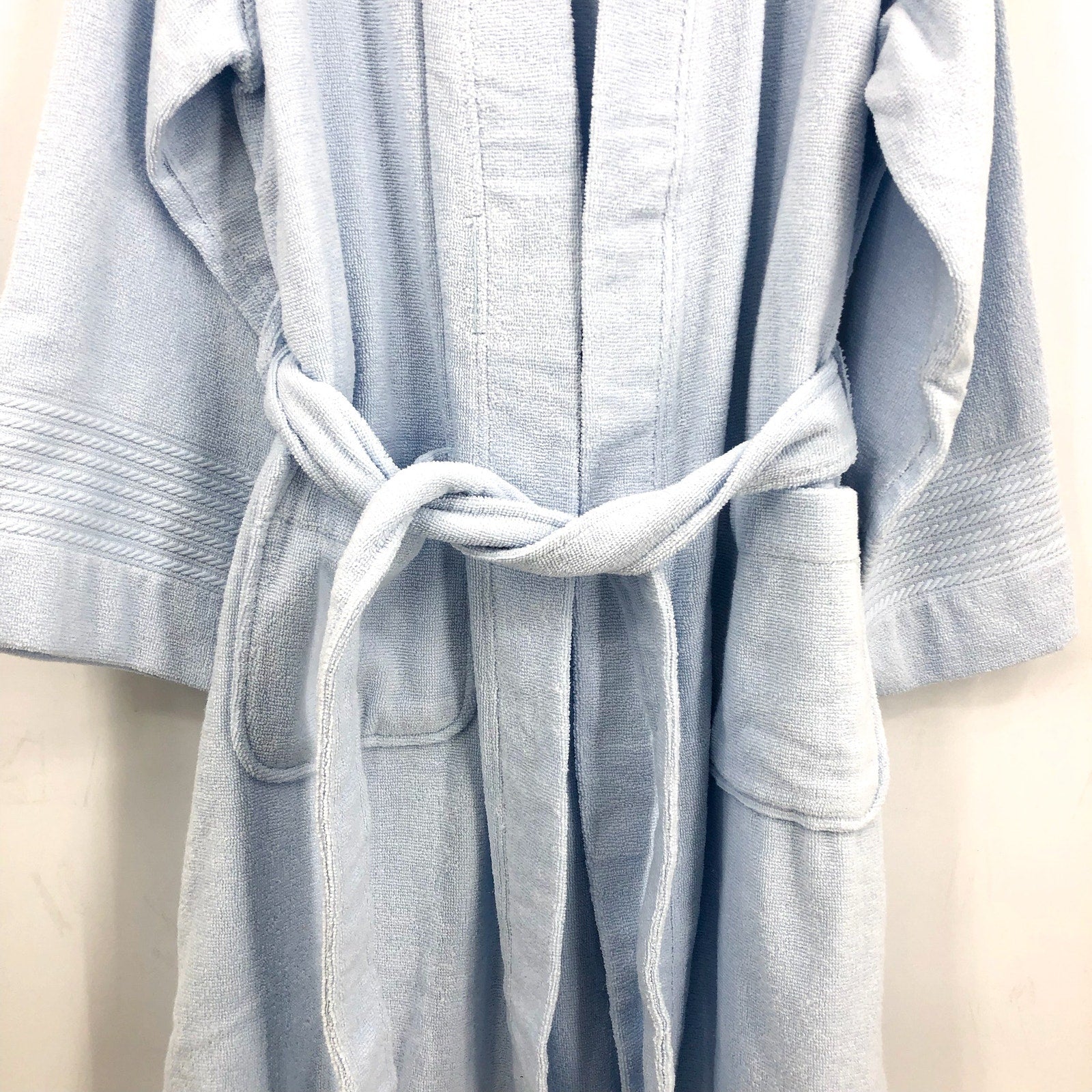 LAUREN RALPH LAUREN Greenwich Bath Robe Small Estate Blue Woven Terry NWT