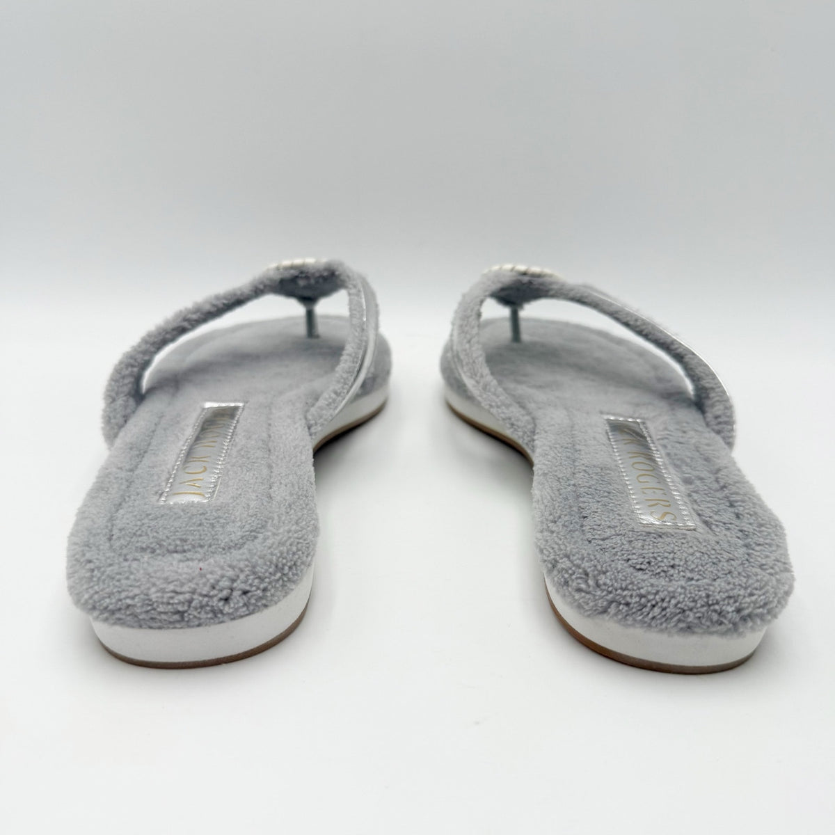 Jack Rogers Womens Rosie Flip Flop Sandals Size 8.5 M Silver Grey NWOB