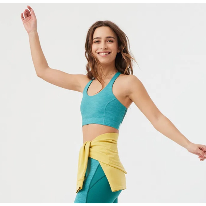OUTDOOR VOICES Womens Doing Things Sports Bra XXS Green Peacock Racerback NWT