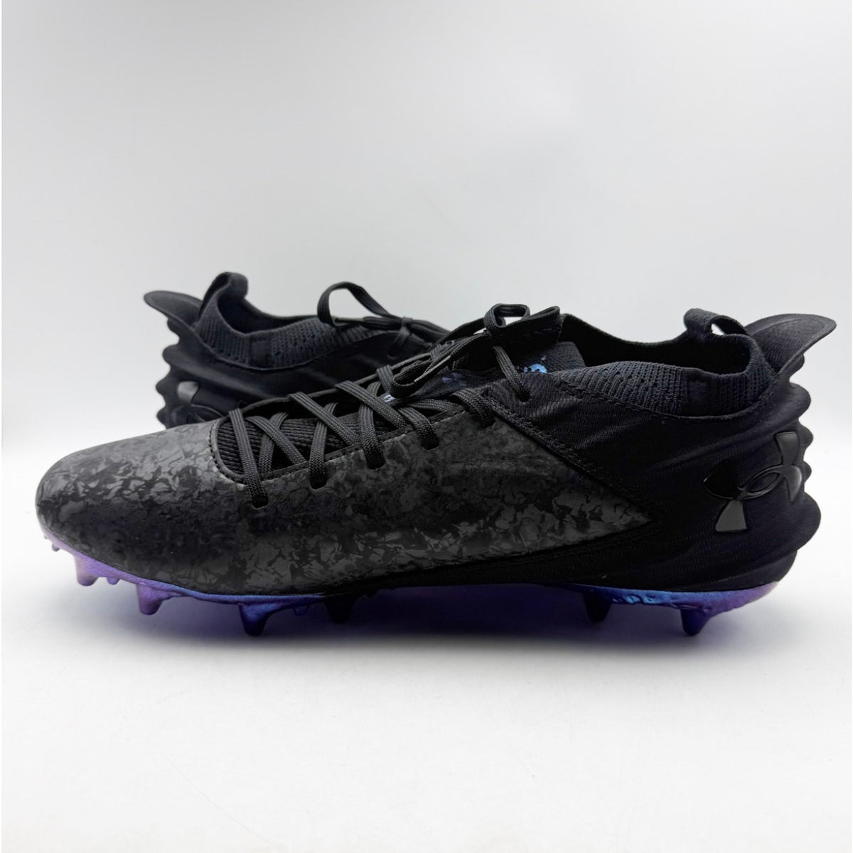 Under Armour Mens US 8 Blur Smoke Suede 2.0 MC Molded Football Cleats Black NWOB