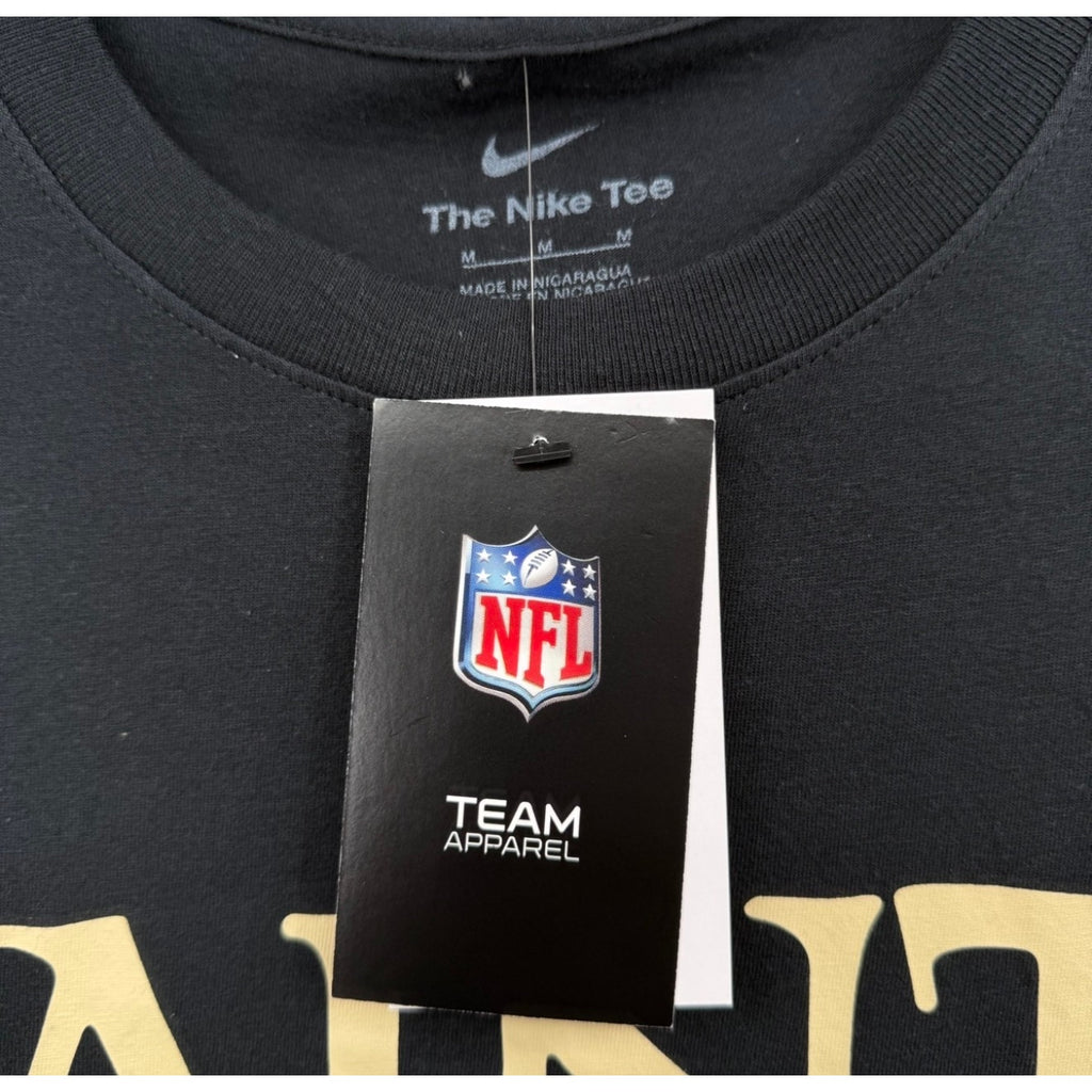 NIKE Mens New Orleans Saints Wordmark Essential T-Shirt Medium Black NWT N19900A
