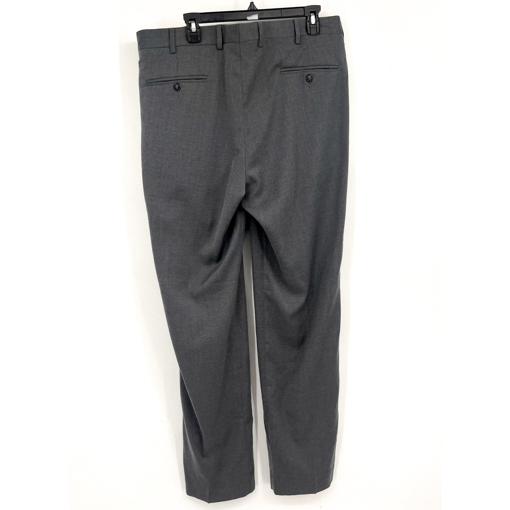 BERLE Men's Slim Straight Dress Pants Size 38x33 Grey Stretch Flat Front NWOT