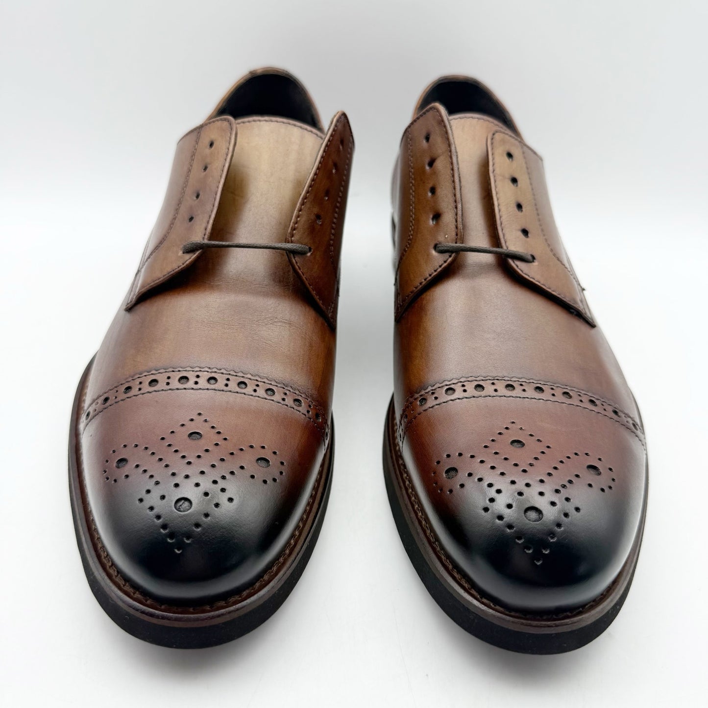 Johnston & Murphy Mens Ashford Cap Toe Dress Shoes US 9 M Brown Leather NIB