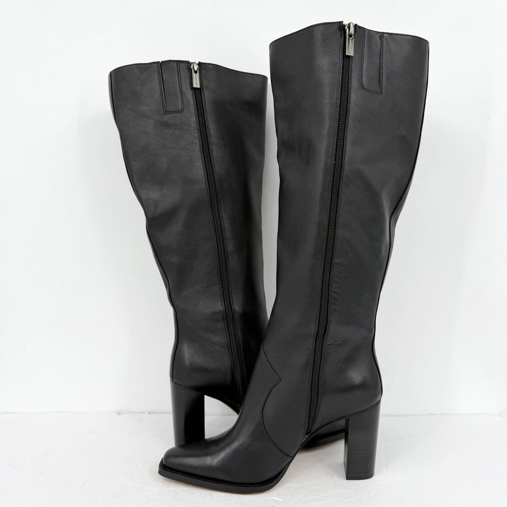 Vince Camuto Womens Lecheya Knee High Boot US 11 M Wide Calf Black Leather NWOB