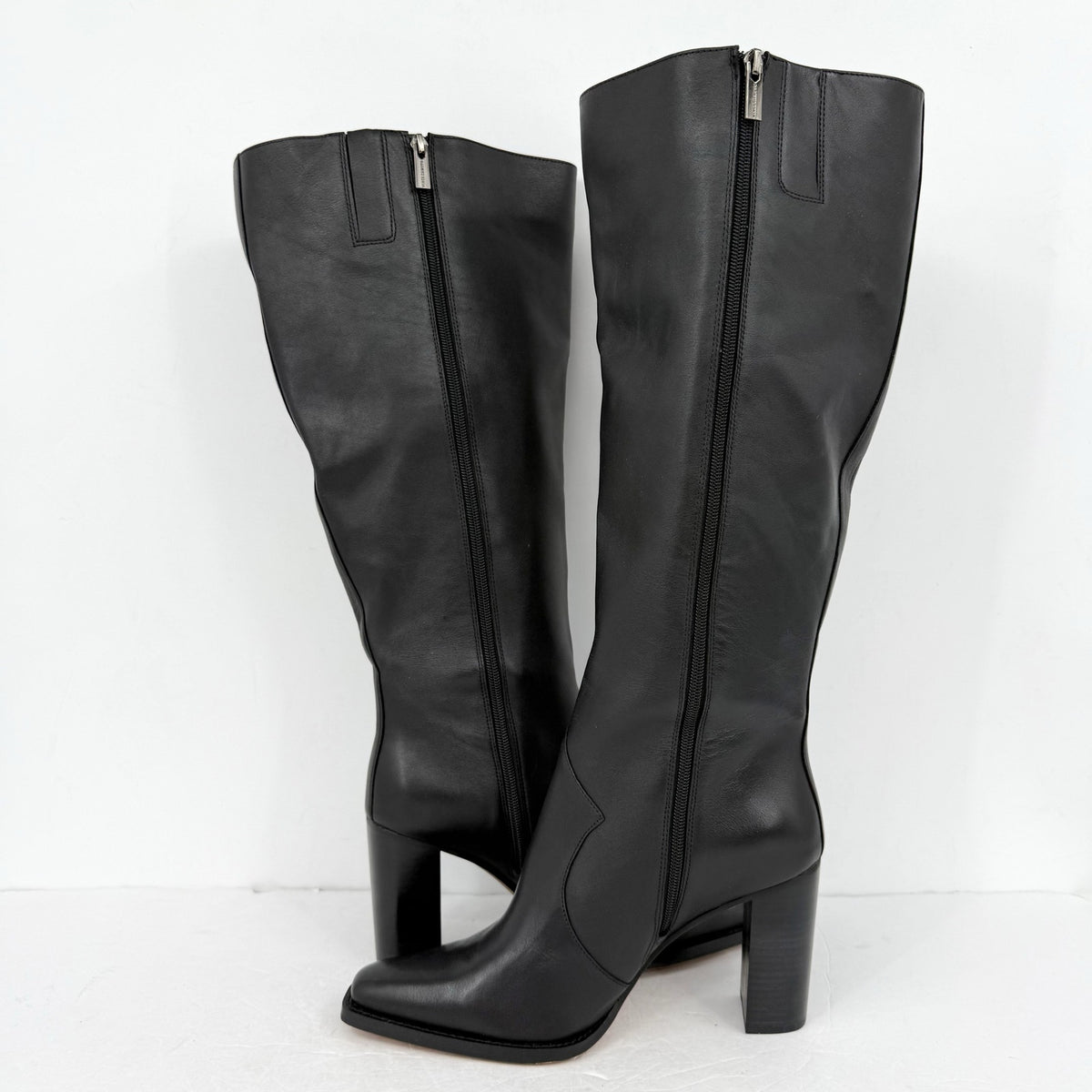 Vince Camuto Womens Lecheya Knee High Boot US 11 M Wide Calf Black Leather NWOB