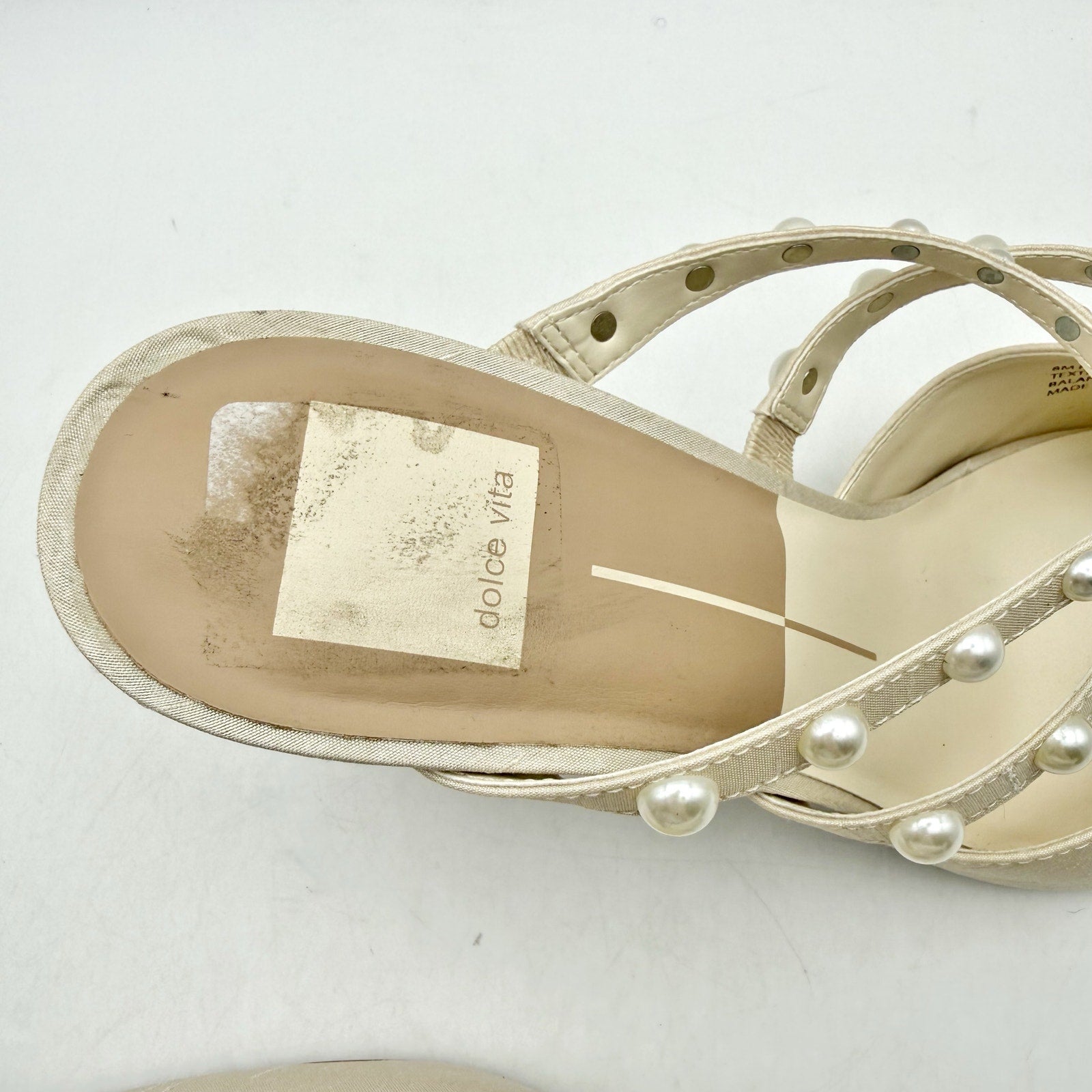 Dolce Vita Womens Hanna Mules US 8 M Ivory Satin Slip On NIB