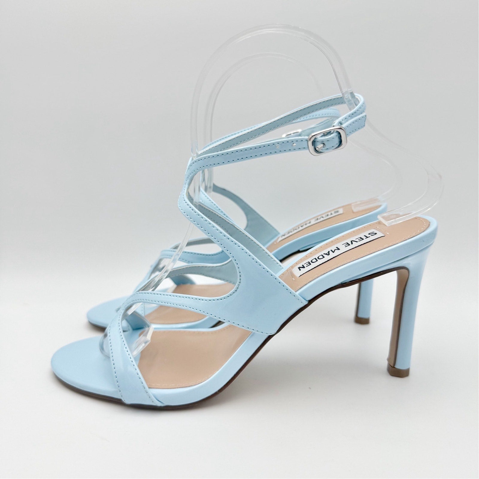 Steve Madden Womens Gracia Heel Sandals Size 7 M Blue Vegan Leather NIB
