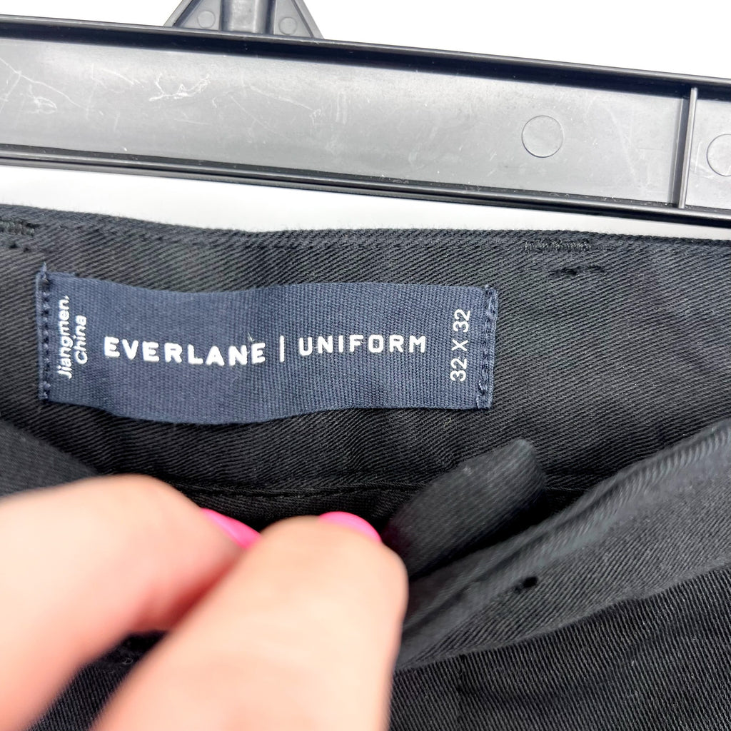 EVERLANE Men's Uniform Performance Chino Pants 32x32 Black Slim Fit NWT
