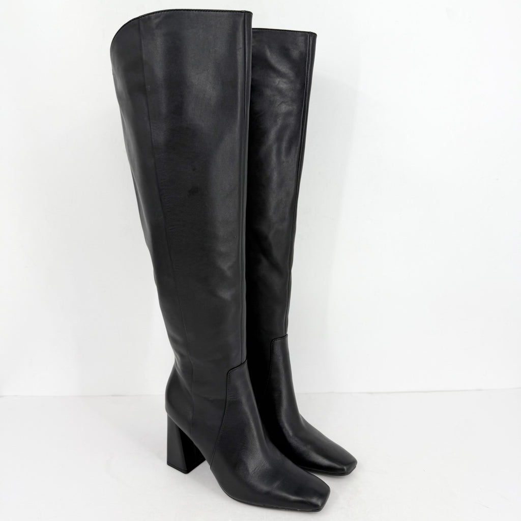 Naturalizer Womens Lyric Wide Calf Over the Knee Boots US 8 M Black Leather