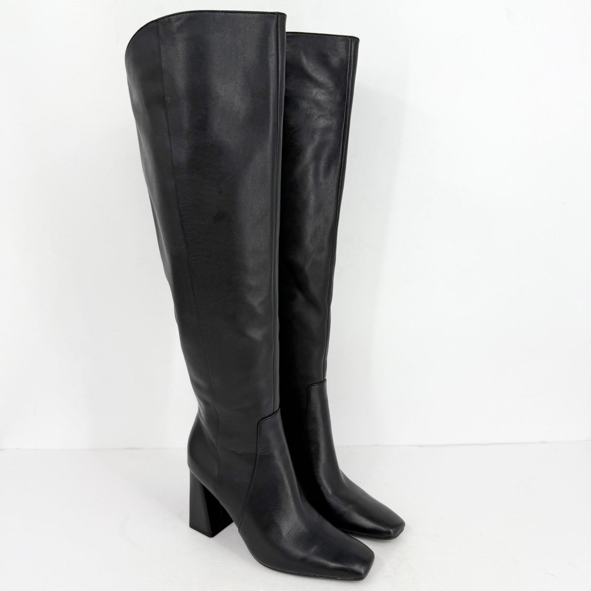 Naturalizer Womens Lyric Wide Calf Over the Knee Boots US 8 M Black Leather
