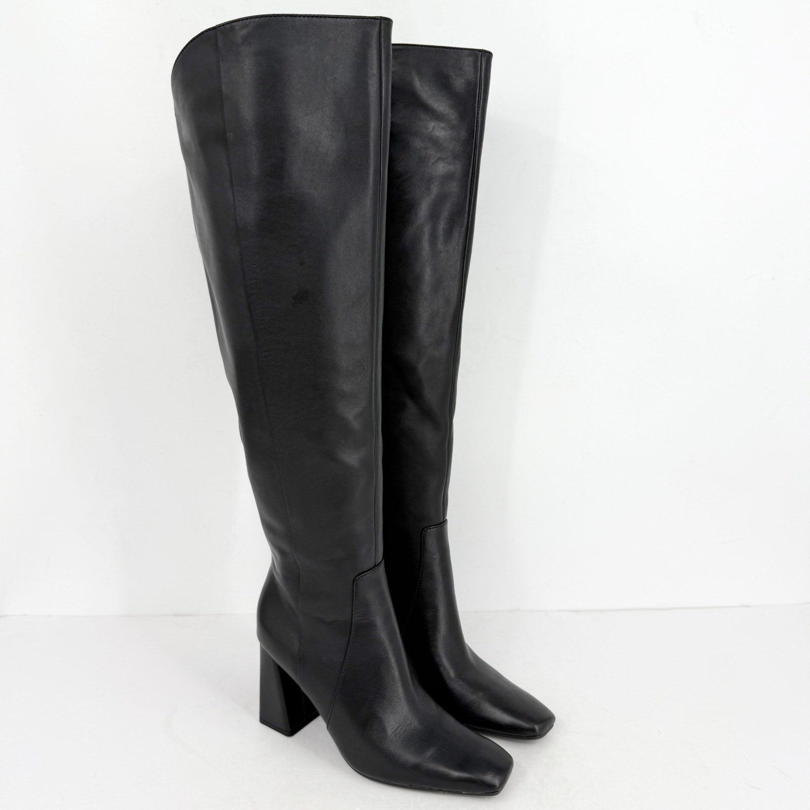 Naturalizer Womens Lyric Wide Calf Over the Knee Boots US 8 M Black Leather