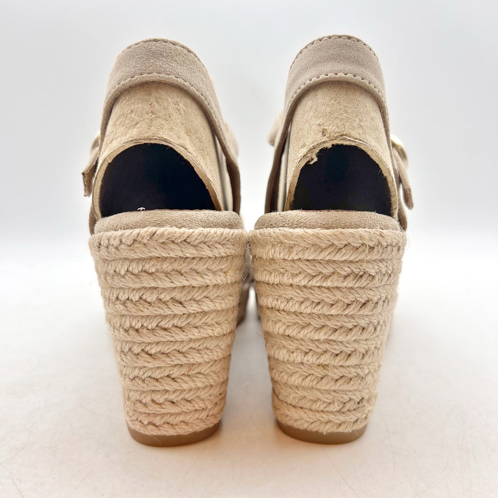 Sofft Womens Norma Espadrille Wedge Sandals Size 6.5 Tan Baywater Suede NIB