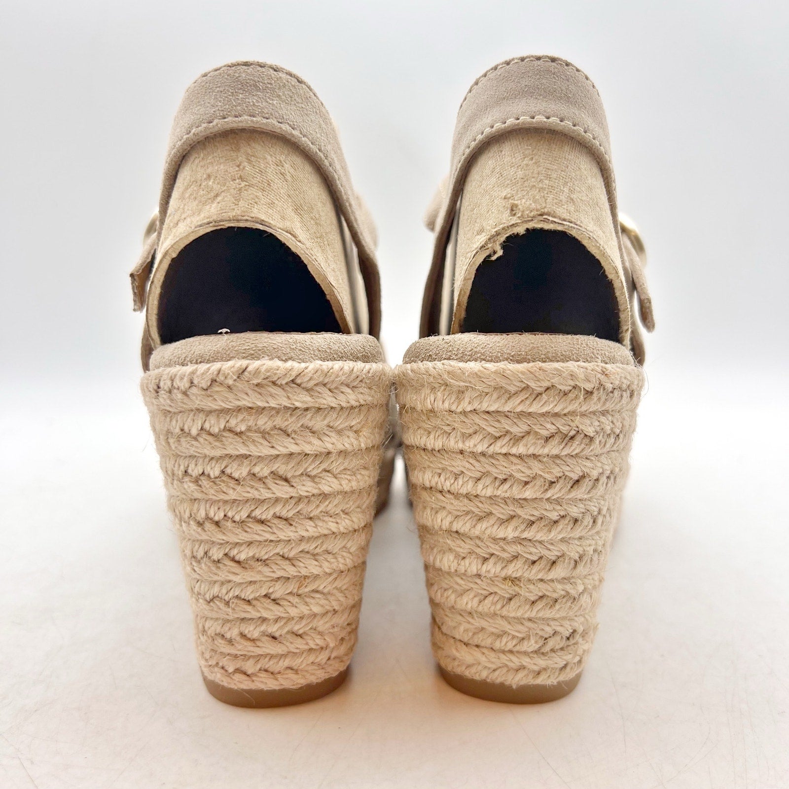 Sofft Womens Norma Espadrille Wedge Sandals Size 6.5 Tan Baywater Suede NIB