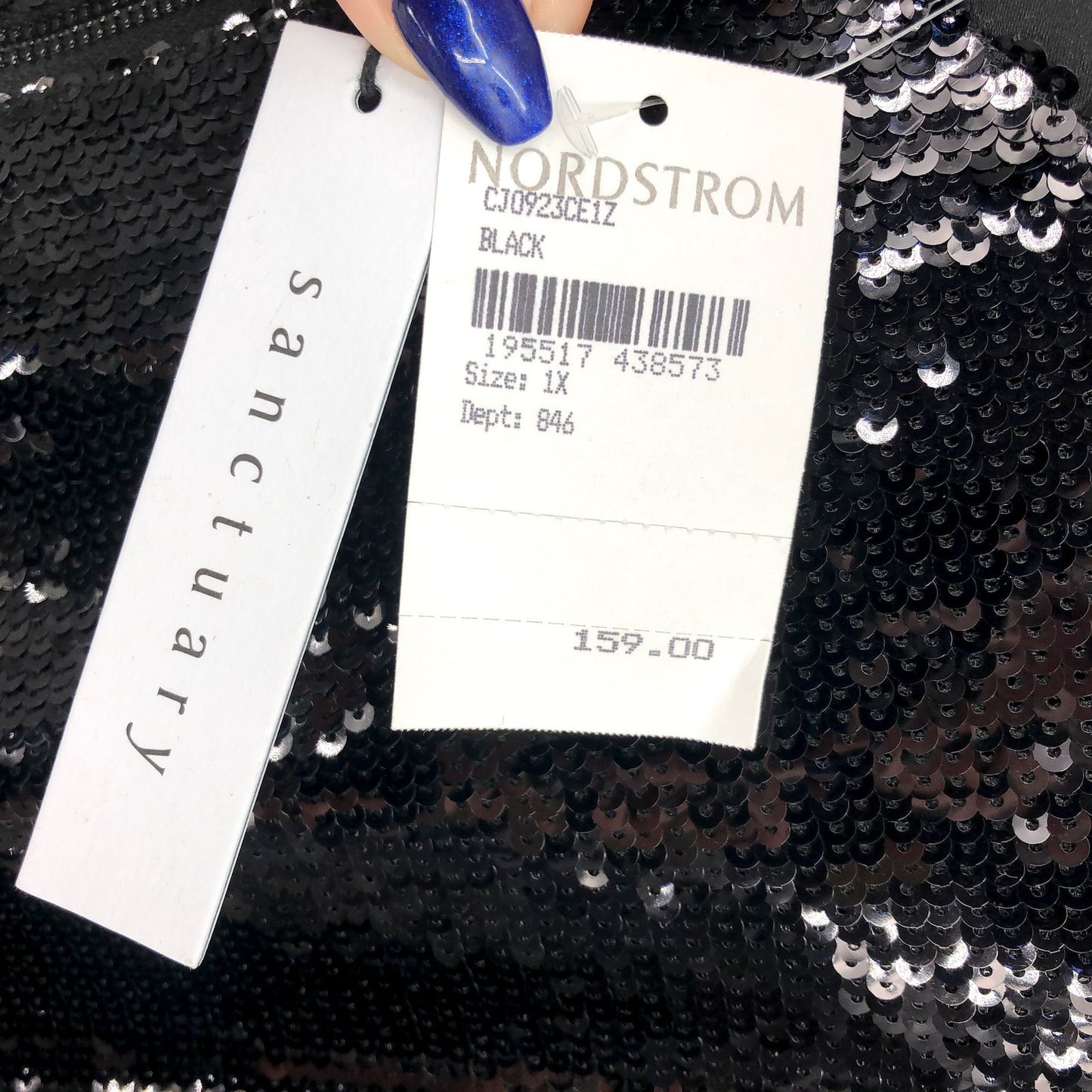 SANCTUARY Women's Sloan Sequined Bomber Jacket Black 1X