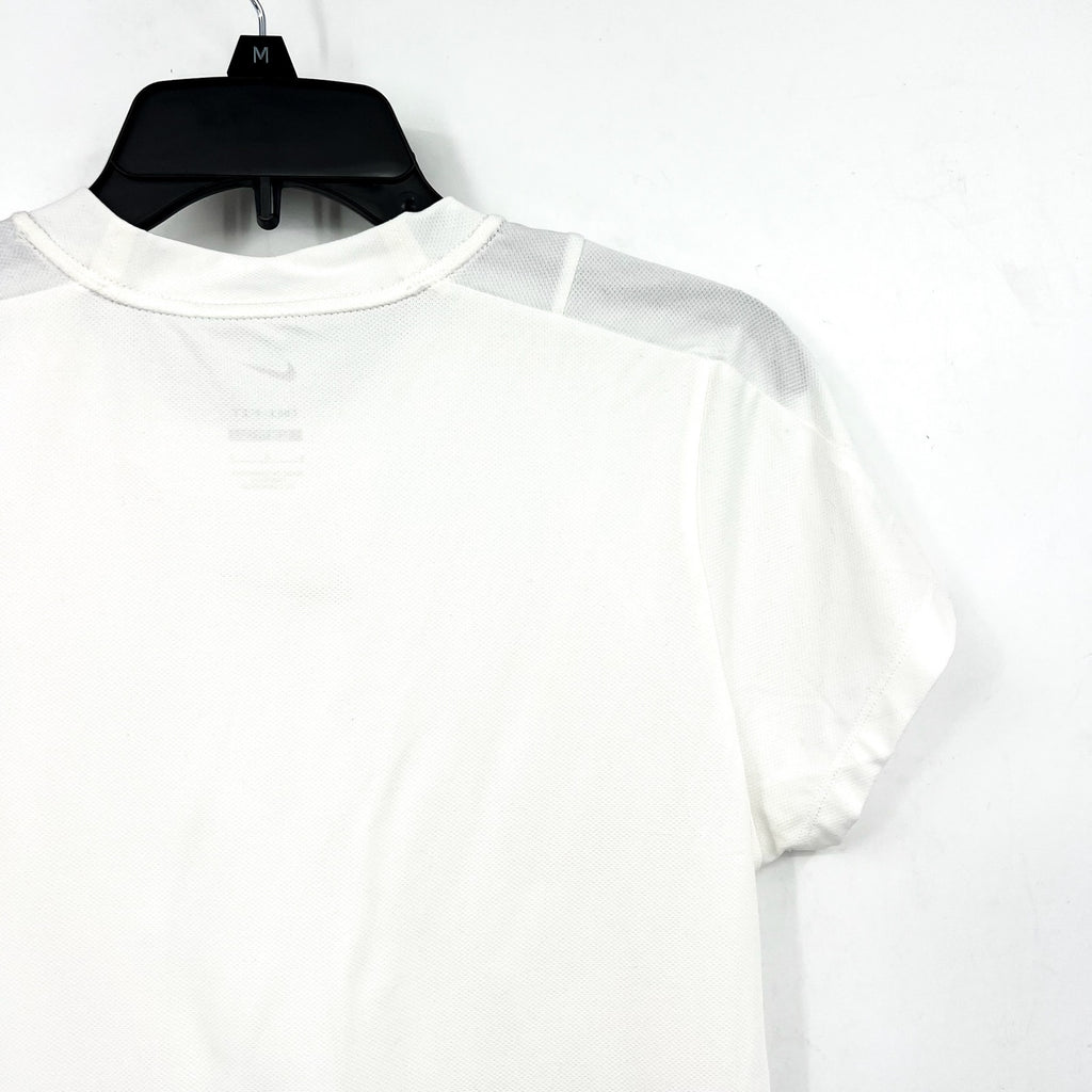 NIKE Womens Court Advantage Tennis T-Shirt Large White Short Sleeve Dri-Fit NWOT
