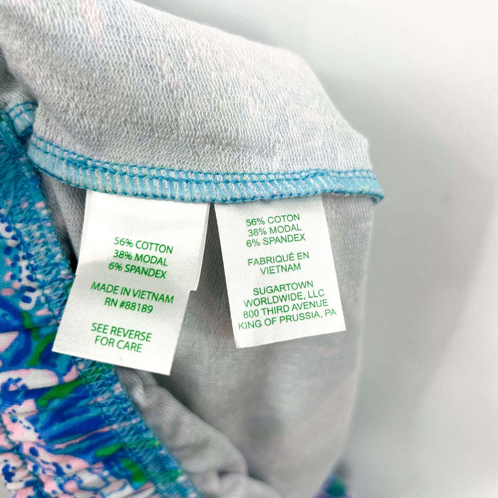 LILLY PULITZER Loxley Knit Shorts Medium Blue Aqua Strong Current Sea NWOT