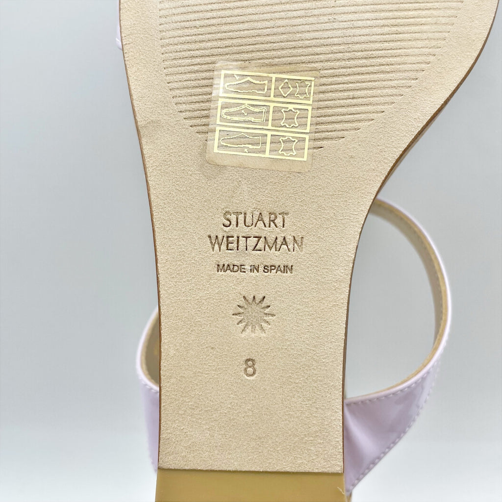 Stuart Weitzman Womens Aleena 50 Wedge Sandals Size 8 EU 38.5 Lilac Leather NWOB
