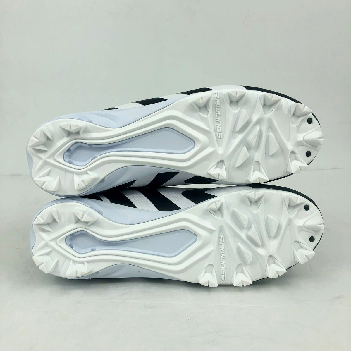 Rawlings Mens Rookie Mid Baseball Cleats Size 10.5D White Black NWOB