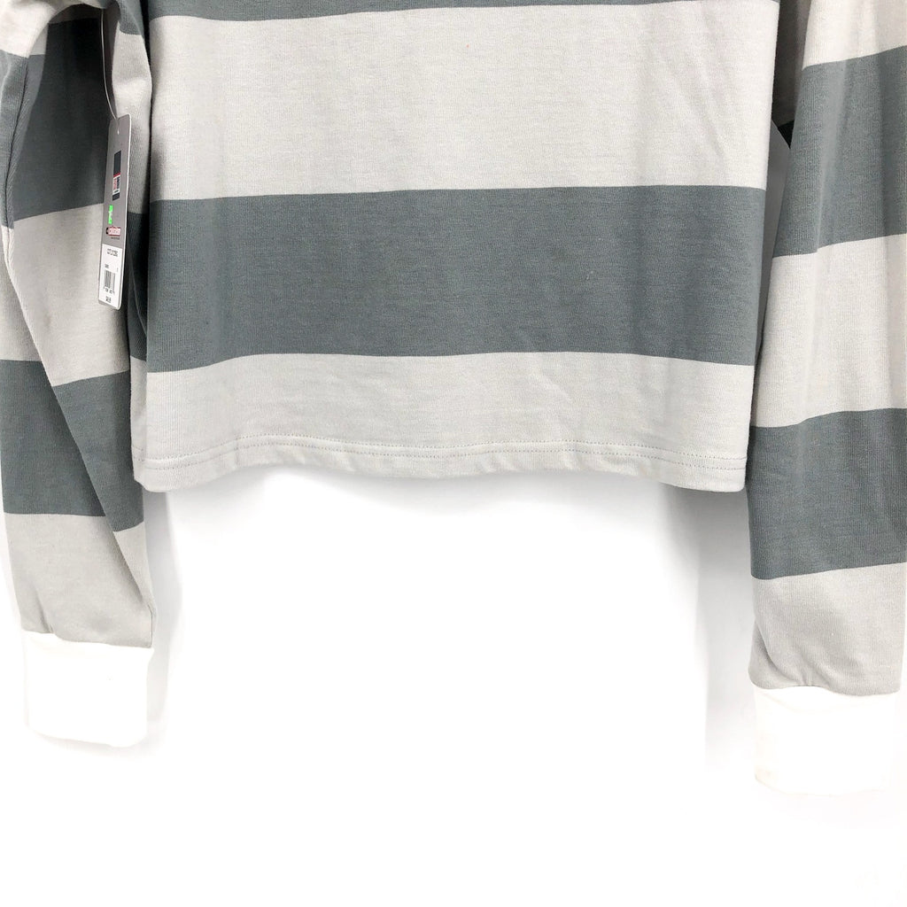 COLOSSEUM Womens Sam Houston World Peace Rugby Pullover Large Grey White NWT