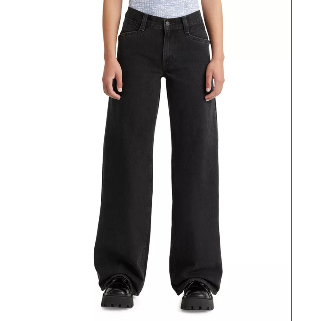 LEVI'S Womens '94 Baggy Wide Leg Jeans 28x31 US 6 Over Exposure Black NWT