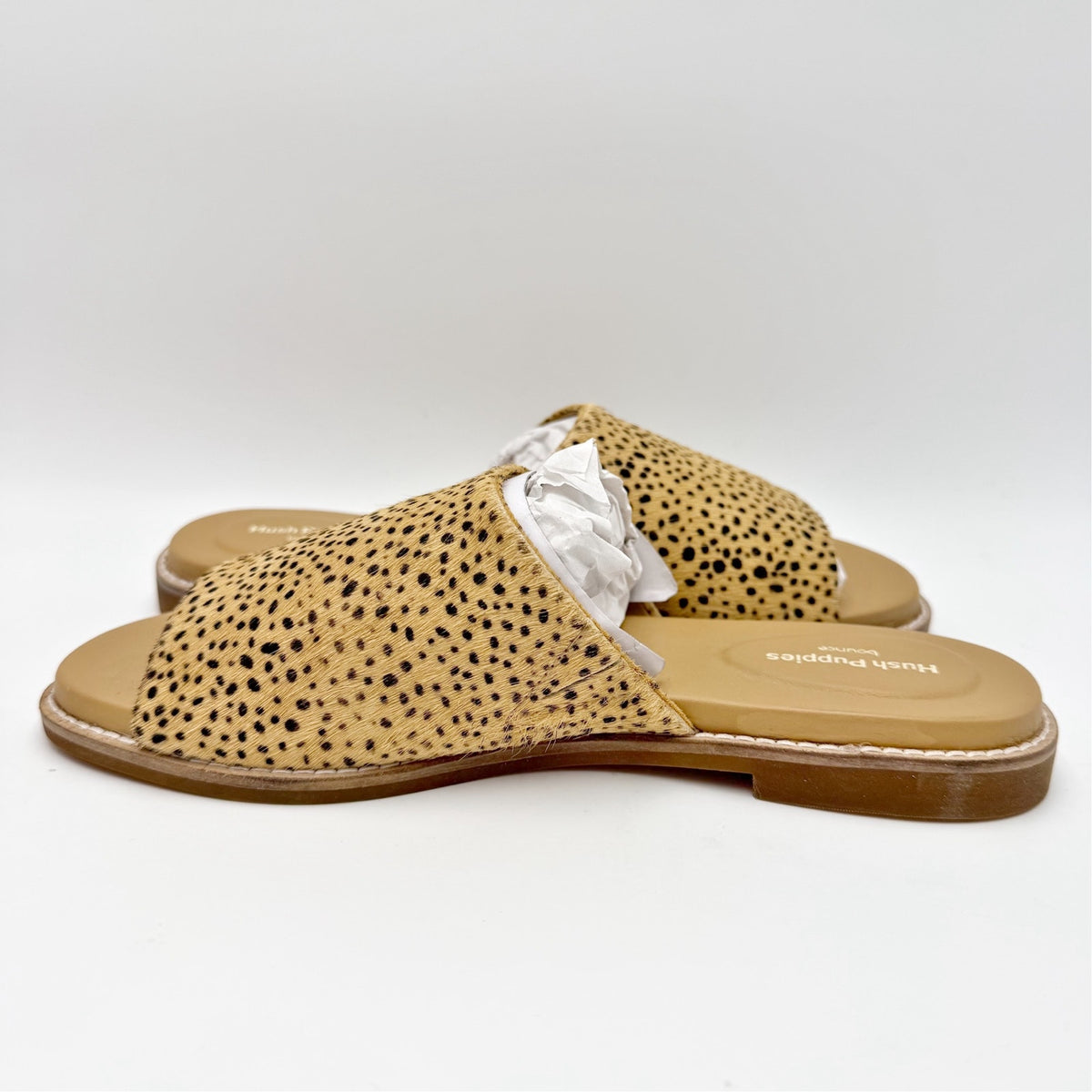 Hush Puppies Womens Lexi Slide Sandals Size 7 EU 38 Brown Black Calf Hair NIB