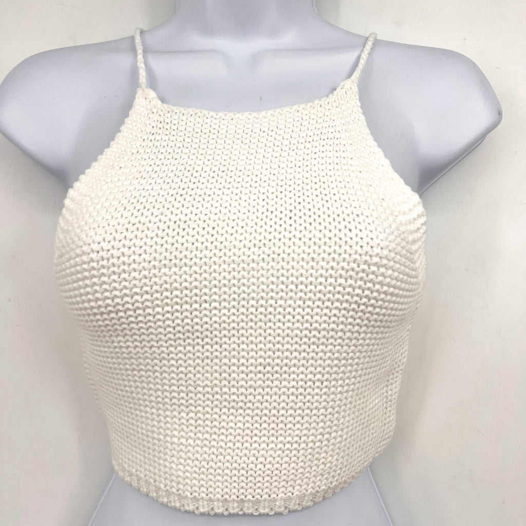 BARDOT JUNIOR Girls Andi Knit Top Size 8-10 Medium Orchid White Tie Back NWT