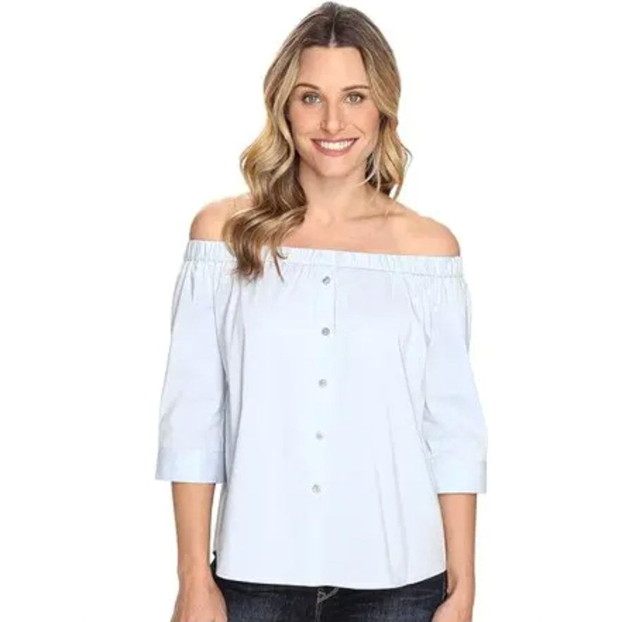 VINCE CAMUTO Women's Off Shoulder Pacific Breeze Top XS Ultra White NWT