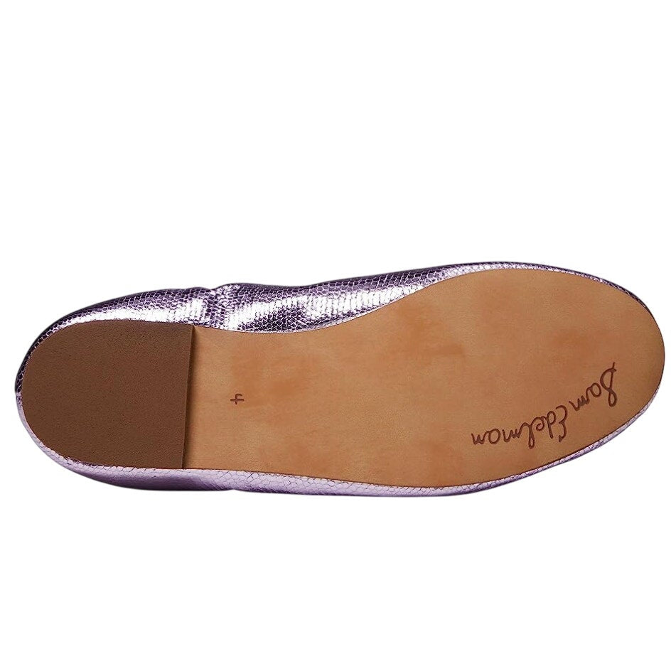 Sam Edelman Kids Felicia Ballet Flats Size 3 M EU 35 Lilac Metallic Leather NIB