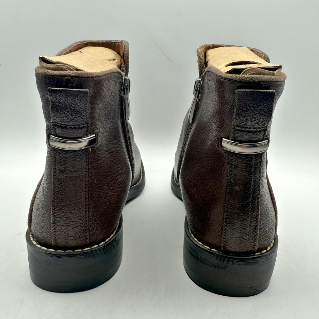 Franco Sarto Womens Marcus Ankle Boots Size 5.5 M Brown Leather Booties NIB