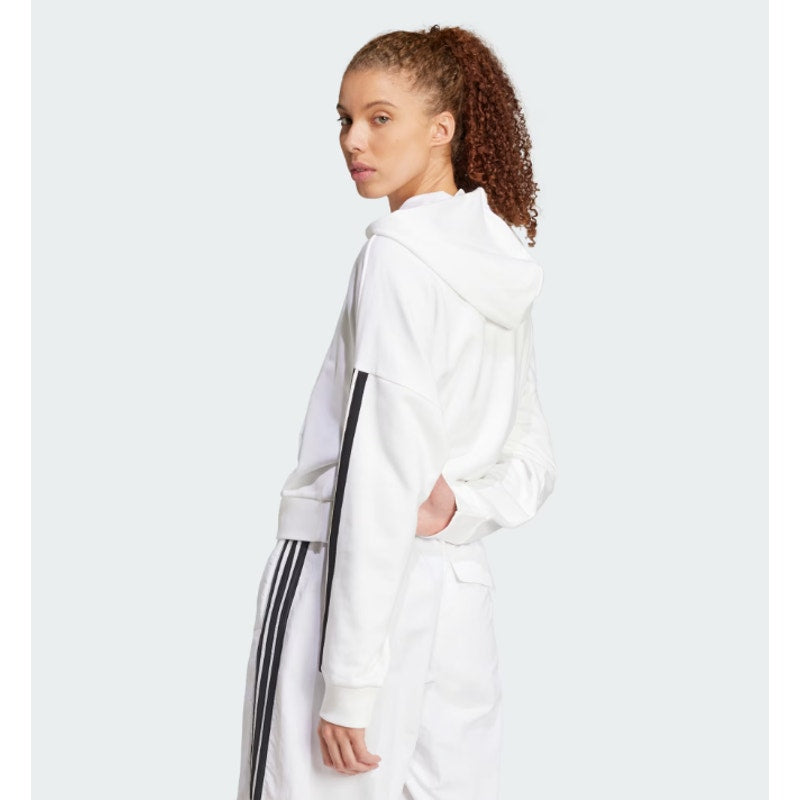 ADIDAS Essentials 3-Stripes French Terry Quarter-Zip Hoodie Medium White NWT