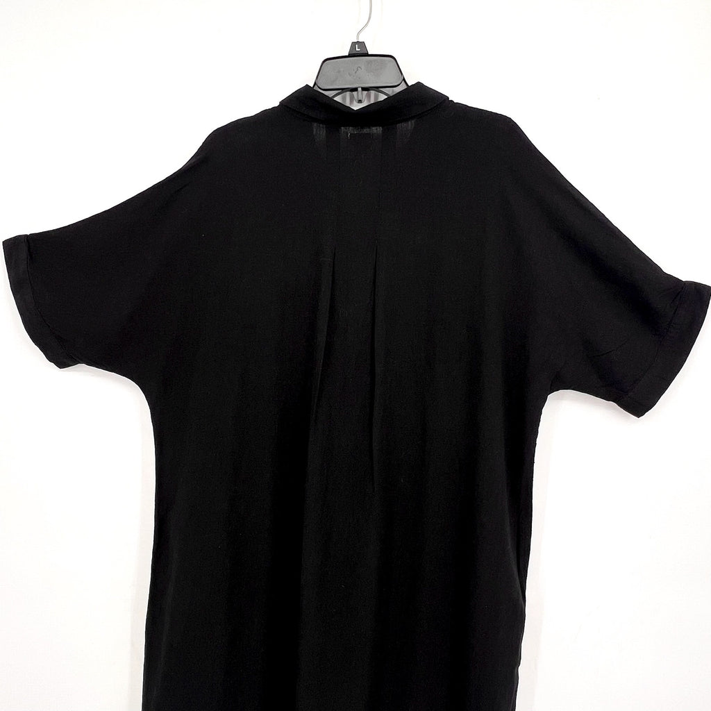 NIC + ZOE Women's Rumba Linen Devon Tunic Dress XL Black Elbow Sleeve NWT