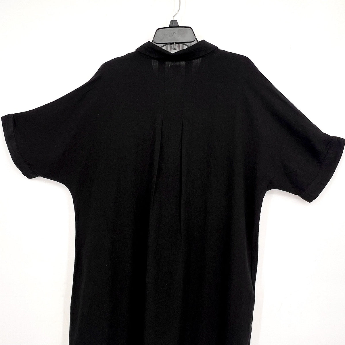 NIC + ZOE Women's Rumba Linen Devon Tunic Dress XL Black Elbow Sleeve NWT