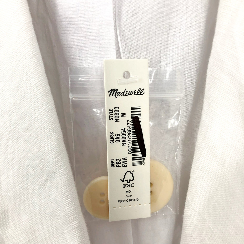 MADEWELL Women's The Sutter Crop Blazer Medium White Linen NO903 NWT