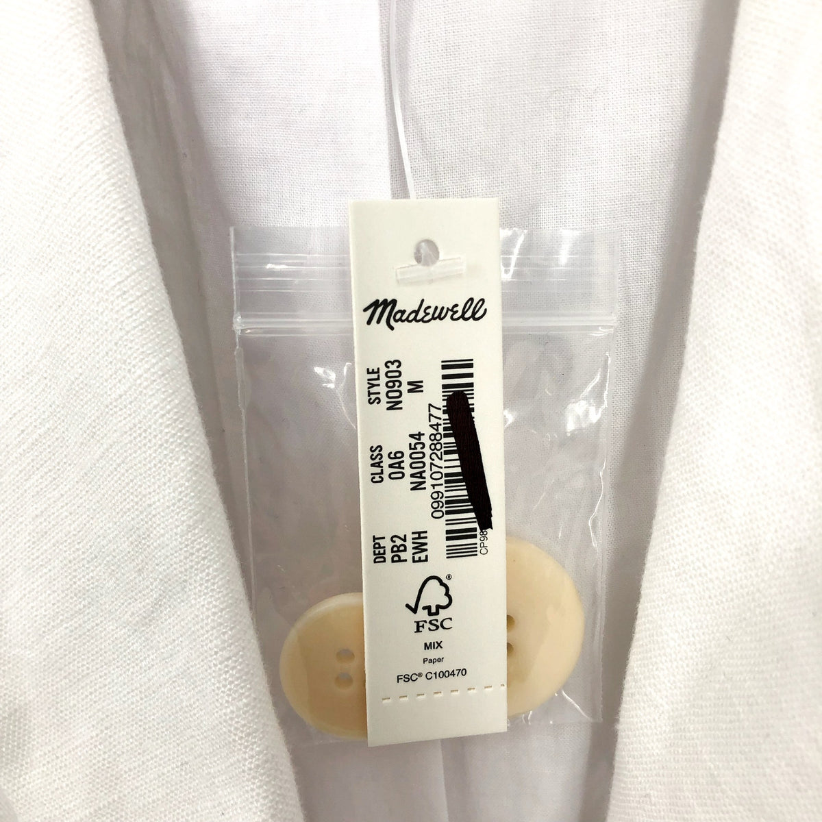 MADEWELL Women's The Sutter Crop Blazer Medium White Linen NO903 NWT