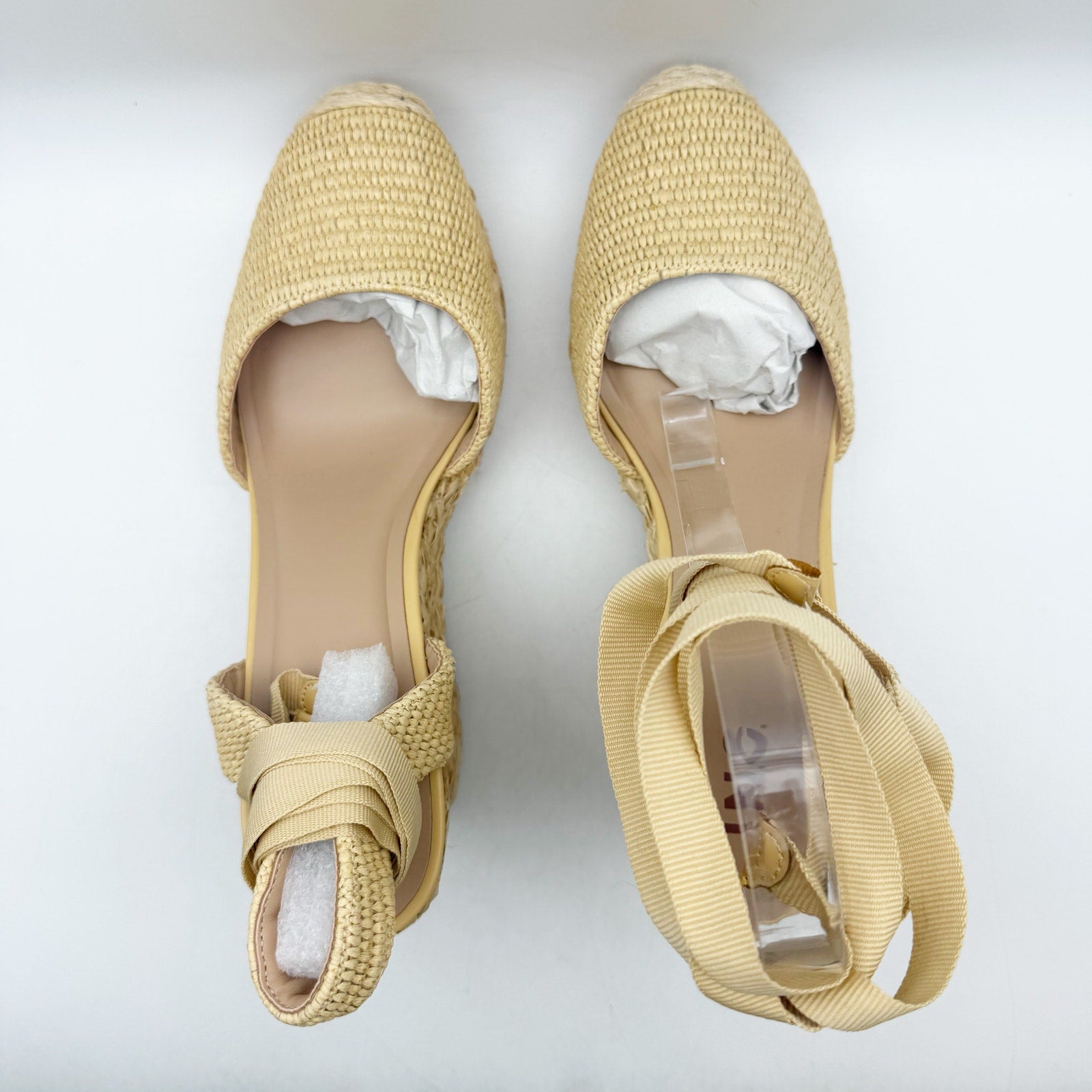 International Concepts Women Maisie Lace-Up Espadrille Wedge Sandal 12 Beige NIB
