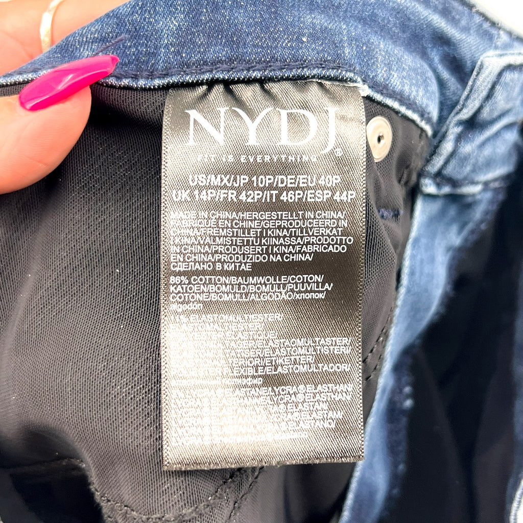 NYDJ Curves 360 Womens Slim Straight Crop Jeans 10 PETITE Caliente Blue NWT