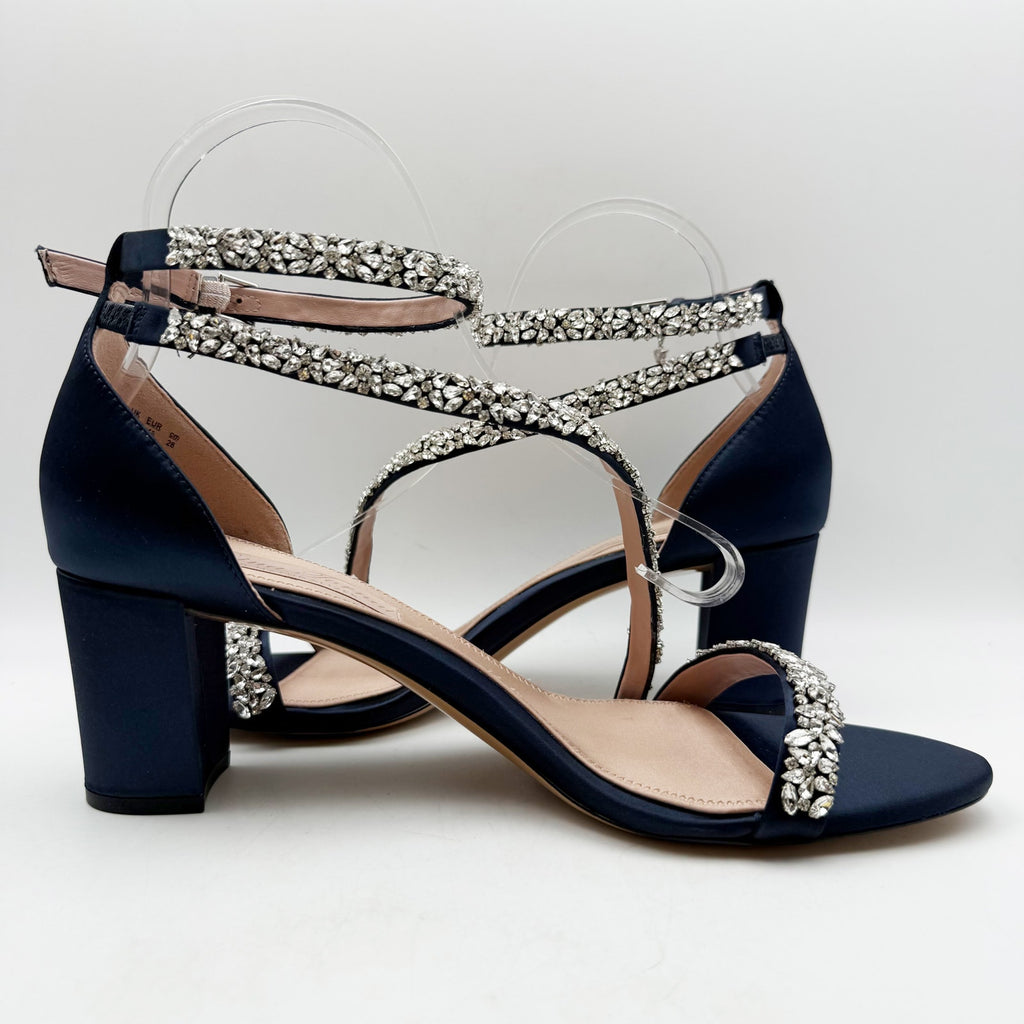 Pnina Tornai for Naturalizer Womens Ahava Heels Size 12 Blue Crystal Sandals NIB