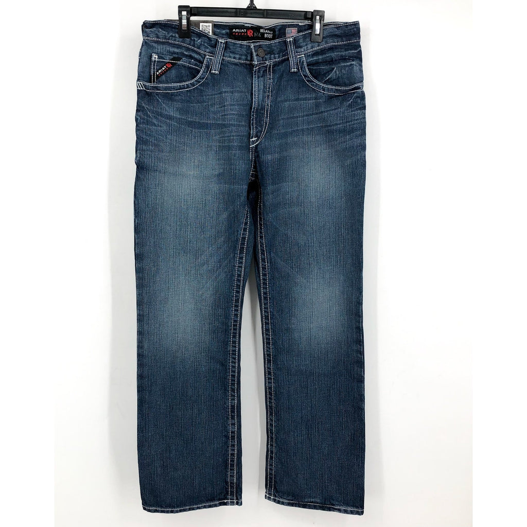 ARIAT Men's FR M4 Relaxed Ridgeline Boot Cut Jeans 34x32 Glacier Blue Denim NWT