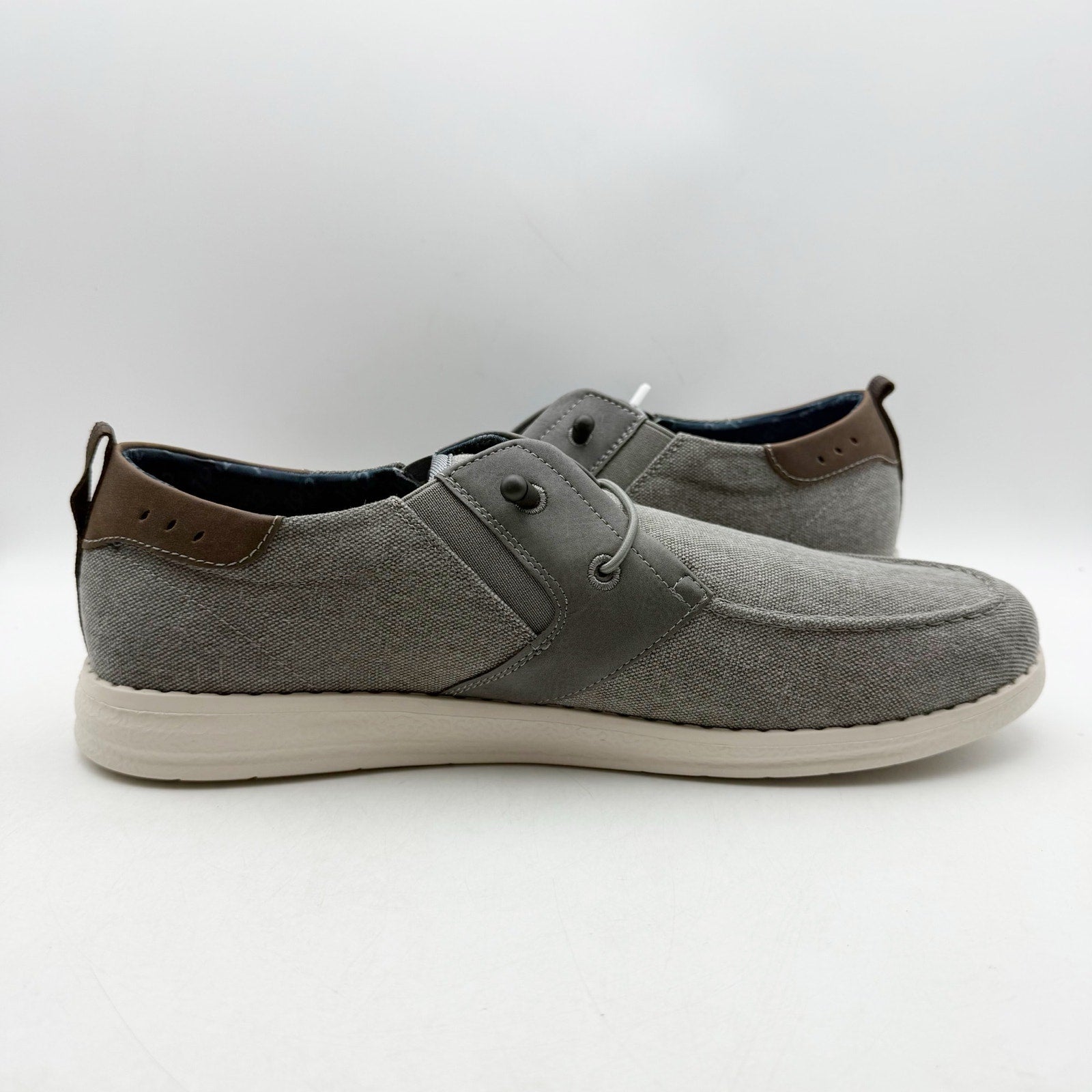 Nunn Bush Mens Brewski Slip on Casual Shoes US 13 M Grey Knit NIB