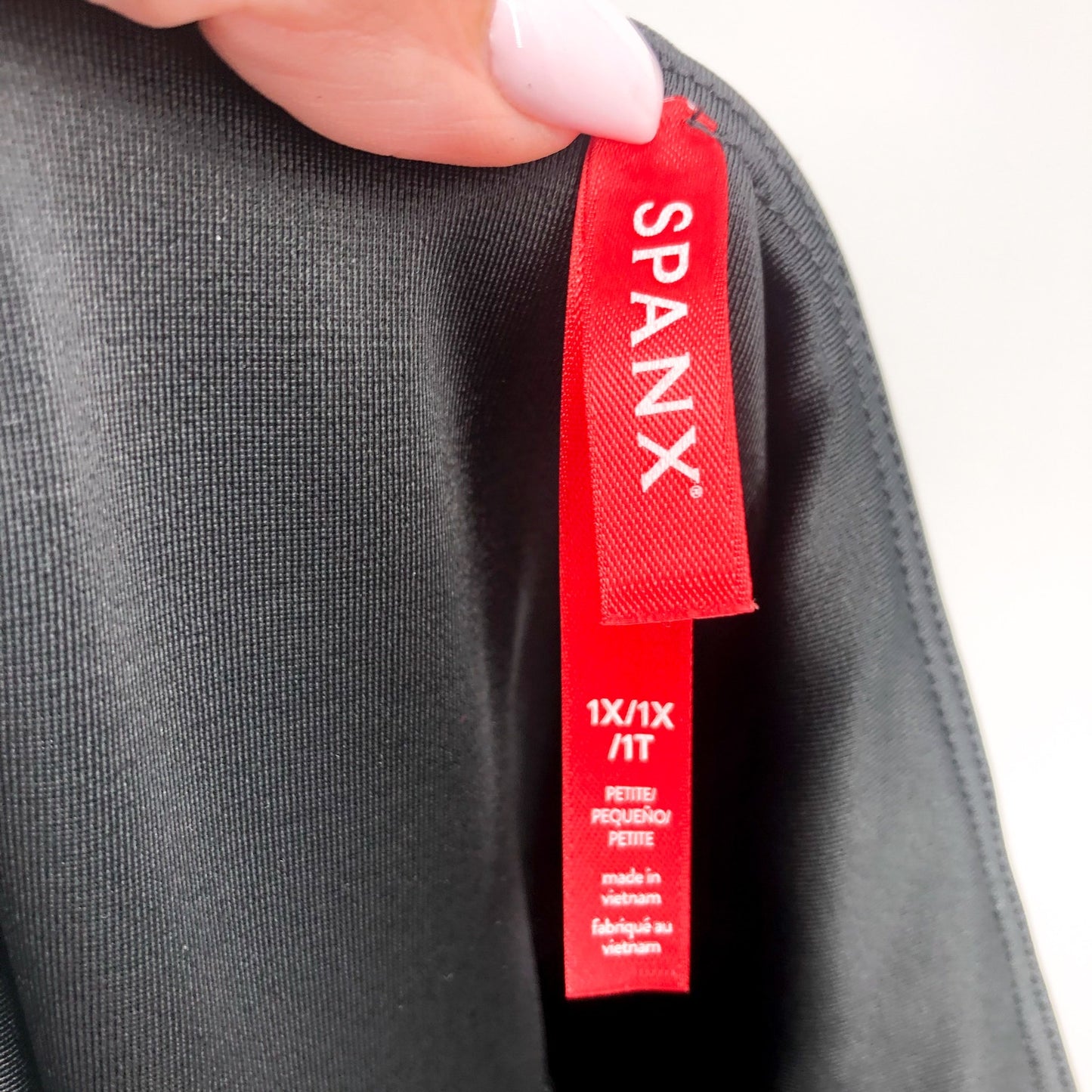 SPANX Women's SpanxShape Faux Leather Leggings 1X Petite Black High Waisted NWT